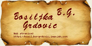 Bosiljka Grdović vizit kartica